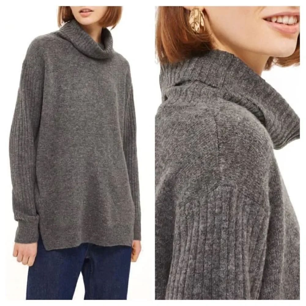 Topshop Oversize Funnel Neck Sweater Size 4